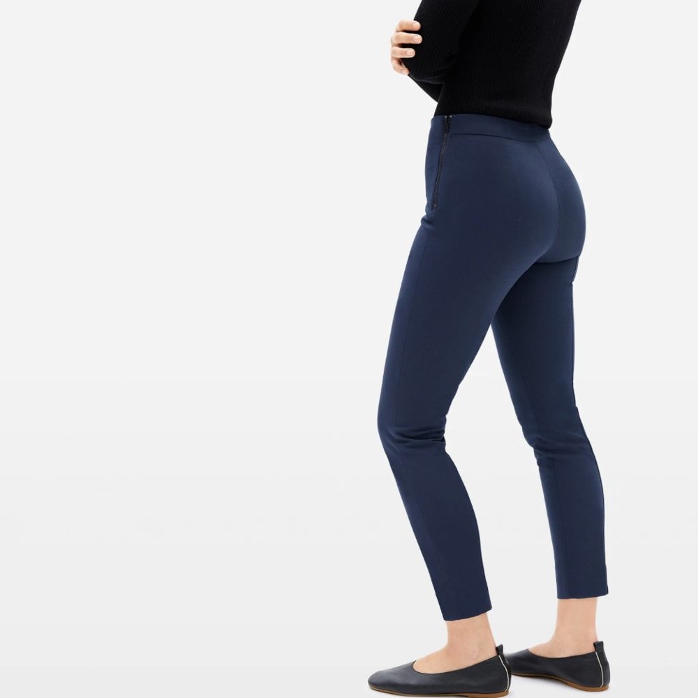 Everlane Side-Zip Stretch Cotton Pant Navy